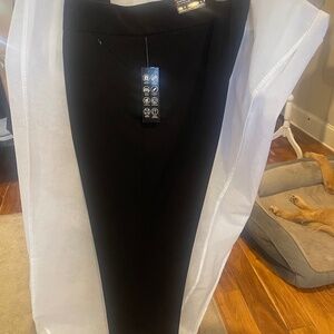 Pretty & professional black plus size Investments straight leg dress pants. New